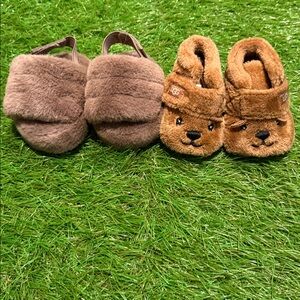 2 pack Ugg & Bay gap 0-3 month baby slippers